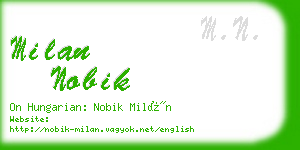 milan nobik business card